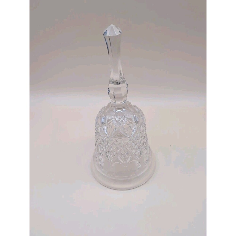 Vintage Cut Crystal Glass Bell 8” No Clapper/Ringer Decorative Etched Pattern